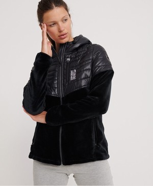 Superdry Storm Panel Hybrid Női Kabát Fekete | VTJBM1629